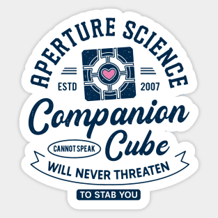 Companion Cube Grunge Crest Sticker